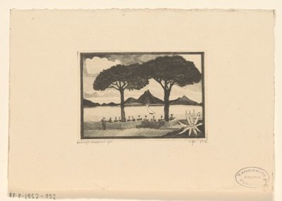 tüvit çocuk İki Ağaç (orijinal başlık) by Lodewijk Schelfhout (signed by artist)
