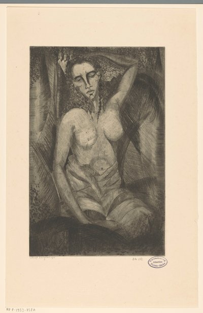 oturan kadın Femme assise (orijinal başlık) by Lodewijk Schelfhout (signed by artist)