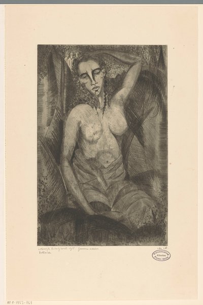 oturan kadın Femme assise (nesne üzerindeki orijinal başlık) by Lodewijk Schelfhout (signed by artist)