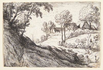 Bir tepenin üzerinde köy by Lodewijk de Vadder