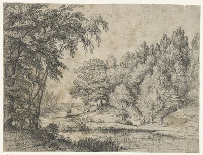 Sargı bir nehir ile manzara by Lodewijk de Vadder