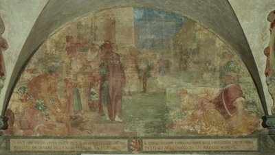 St. Antoninus, Filicaia Ailesinden Bir Gençliği Ölülerden Yükseltiyor (fresk) by Lodovico Buti