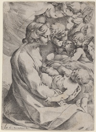 Meleklerle Madonna ve Çocuk by Lodovico Carracci