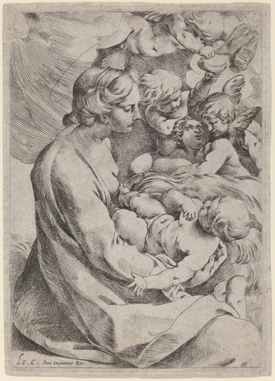 Melekler ile Madonna ve Çocuk by Lodovico Carracci