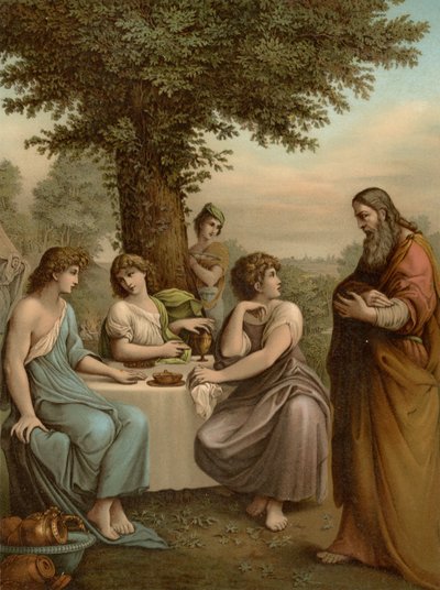 İbrahim melekleri eğlendirir by Lodovico after Carracci
