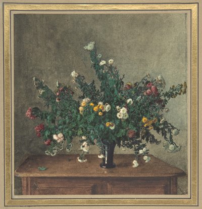 Küçük Krizantem Buketi, 1862. by Léon Bonvin