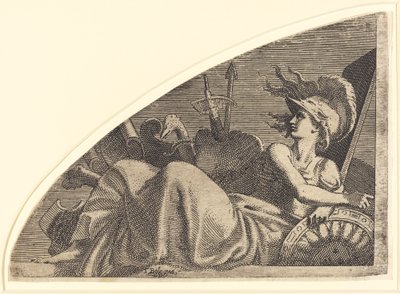 Bellona Kupalarının Üzerinde Oturmuş by Léon Davent after Francesco Primaticcio
