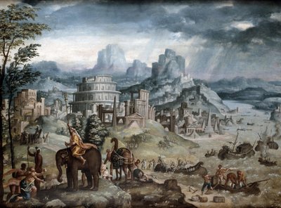 Trasimene Gölü Savaşı (tuval üzerine yağlıboya) by Léonard Thiry