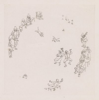 Revelers Ribauds ve Ribaudes. by Léonce Justin Alexandre Petit
