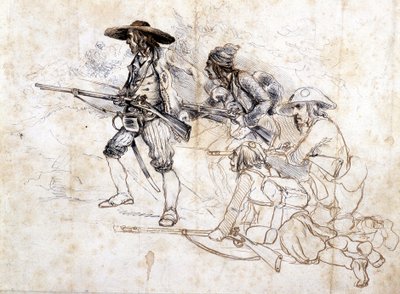 Chouan askerleri - çizim Léonce Pepetit, B.M. de Dinan by Léonce Justin Alexandre Petit