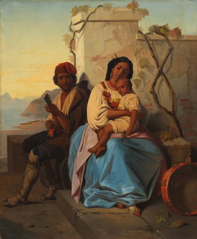 İtalyan Sahnesi, tarihli değil. by Léopold Robert