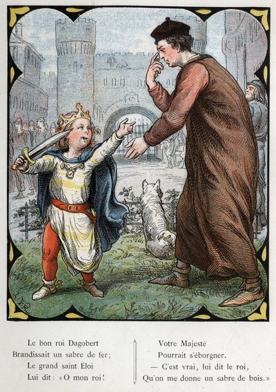 Popüler şarkı “The Good King Dagobert” için Lorenz Frolich (1820-1908) tarafından yapılan illüstrasyon. Baskı J. Hetzel. 1880 civarında. by Lorens Frolich