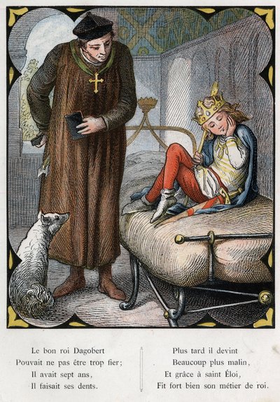Popüler şarkı “The Good King Dagobert” için Lorenz Frolich (1820-1908) tarafından yapılan illüstrasyon. Baskı J. Hetzel. 1880 civarında. (Diş ağrısı) by Lorens Frolich