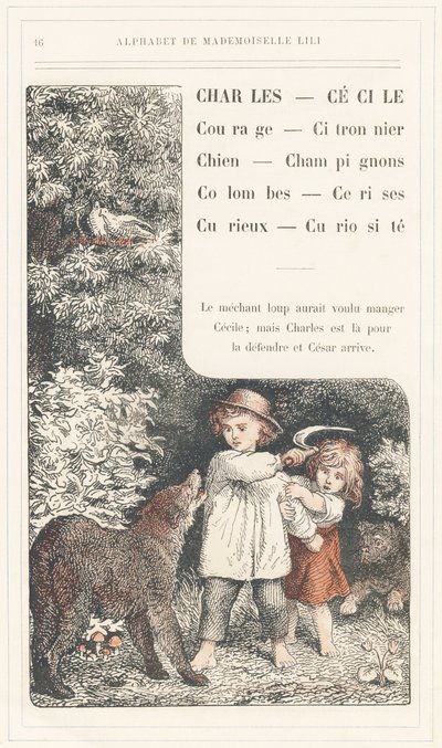 Charles, Cecile, Courage, Lemon tree, Dog, Mushrooms, Doves, Cherries, Curious, Curiosite, sayfa 16 - Matmazel Lili, L. Froelich ve bir baba (Hetzel