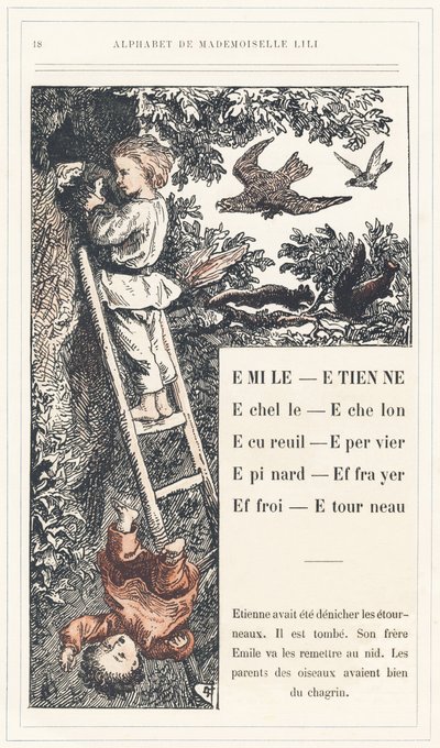 Emile, Etienne, Echelle, Echelon, Squirrel, Sparrow, Epinard, Scarer, Farry, Stourneau, sayfa 18 - Mademoiselle Lili, L. Froelich ve bir baba (Hetzel