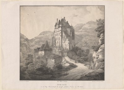 Eltz Kalesi by Lorenz Ekemann Allesson, after Domenico Quaglio