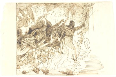 Rolf Krake için taslak ateşin içinden atlıyor by Lorenz Frølich