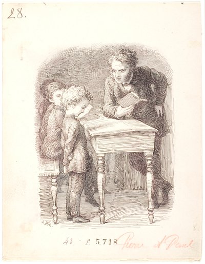 Okul zamanı. Pierre dersi bilmiyor by Lorenz Frølich