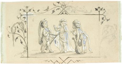 Müzik aletleri ile üç çocuklu skeç by Lorenz Frølich
