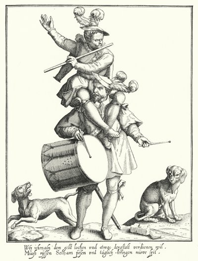 Davulcu ve Fifer (gravür) by Lorenz Strauch