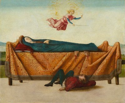 Katafalk Mucizesi (panel B), yaklaşık 1500-1506 (panelde tempera) by Lorenzo Costa