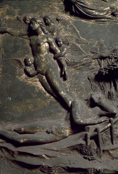 Creation of Eve from the Adam Coast. Detail of the Oriental Door called Paradise, carving by Lorenzo Ghiberti