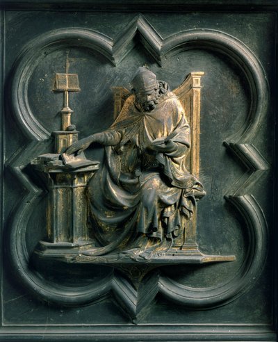 Amajyaruguru ya Porte (yitwa Porte de la Croix, amajyaruguru), ibisobanuro birambuye: Saint Ambrose. Igishusho cy