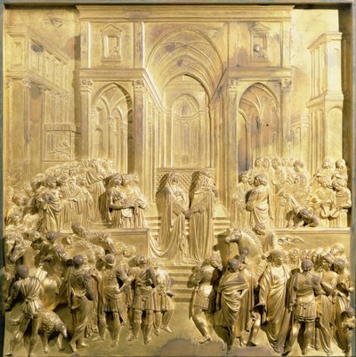 Kral Süleyman ve Saba Kraliçesinin Buluşması, Vaftizhanenin Doğu Kapılarından orijinal pano by Lorenzo Ghiberti
