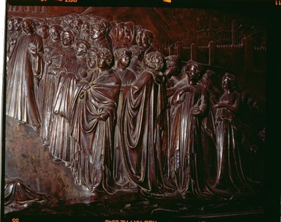 Aziz Zenobius Tapınağı, kalabalık detayı, 1432-5 bronz detayı 97641 by Lorenzo Ghiberti