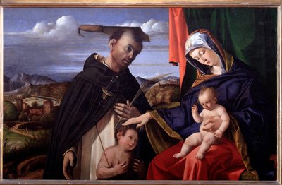 Madonna ve Çocuk, Veronalı Aziz Peter ile by Lorenzo Lotto