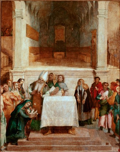 Tapınakta Sunum Tablosu Lorenzo Lotto (yaklaşık 1480-1556) 1554-1556 Dim. 170x157 cm Loreto, Palazzo Apostolico by Lorenzo Lotto