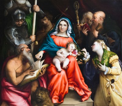 İskenderiyeli Aziz Catherine'in mistik evliliği by Lorenzo Lotto