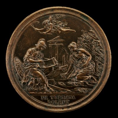 Minerva, Time ve Sybil [ters], 1725 ile alegori. by Lorenzo Maria Weber