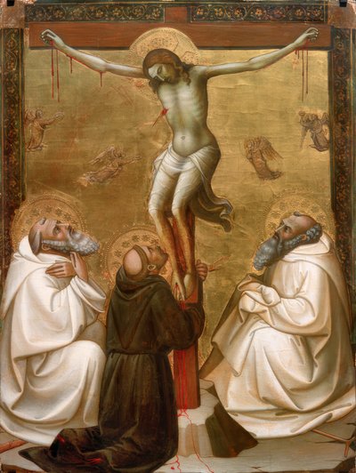 Aziz Benedict, Francis ve Romuald ile çarmıha gerilmiş İsa by Lorenzo Monaco