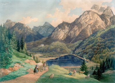Füssen yakınlarındaki Schwansee by Lorenzo Quaglio