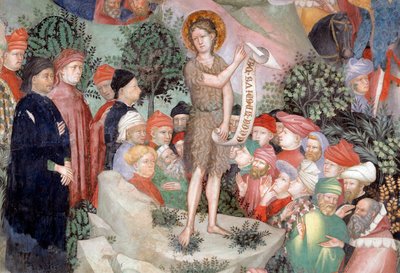 Vaftizci Yahya vaazı, detay (Fresco by Lorenzo Salimbeni