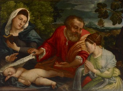 Donatrix ile Kutsal Aile, İskenderiyeli Azize Katerina, c.1540-1545 by Lorenzo attr. to Lotto