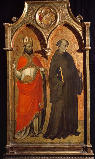 Bari Aziz Nikolaos ve Assisili Aziz Francois Tablo Lorenzo di Niccolo Gerini (14.-15. yüzyıl) Güneş 153,6x85,5 cm Assisi, San Francesco Bazilikası Hazine Müzesi. Perkins Koleji by Lorenzo di Niccolo Gerini