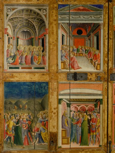 Santa Maria della Scala'nın kapılarının kutsal emaneti. iç panel by Lorenzo di Pietro Vecchietta