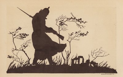 Bir Alman askerinin silueti, I. Dünya Savaşı (lito) by Lotte Nicklass