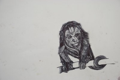 Maymun İşi,2016,(kağıt üzerinde biro) by Lou Gibbs