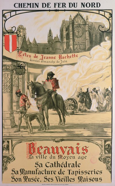 Beauvais- Orta Çağ Kasabası (renkli taş) by Louis Antoine Manceaux