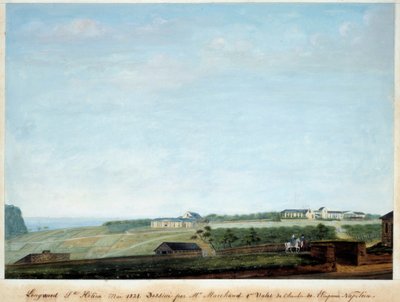 Longwood'un Sainte Helene adasındaki görünümü, Mayıs 1821 by Louis Joseph Marchand
