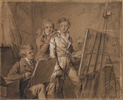 Bir Stüdyoda Üç Genç Sanatçı by Louis Leopold Boilly