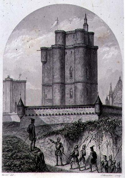 Schroeder tarafından oyulmuş Vincennes Kalesi (gravür) by Louis (after) Marckl