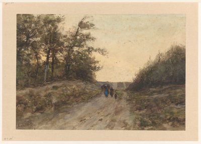 Bir köy yolunda rakamlarla manzara by Louis Apol