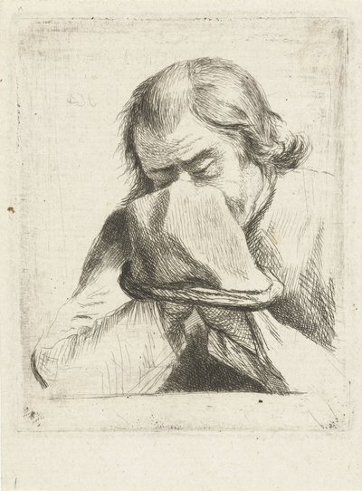 Şapkalı dua eden adam by Louis Bernard Coclers