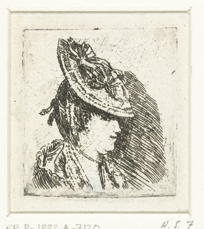 Şapkalı genç bir kadının ana çalışması by Louis Bernard Coclers