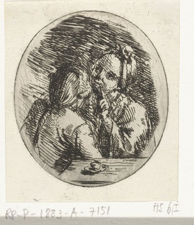 Erkek ve kadın konuşmada by Louis Bernard Coclers