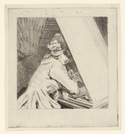 Portre Marie-Lambertine Coclers, yaprak vituurlu by Louis Bernard Coclers